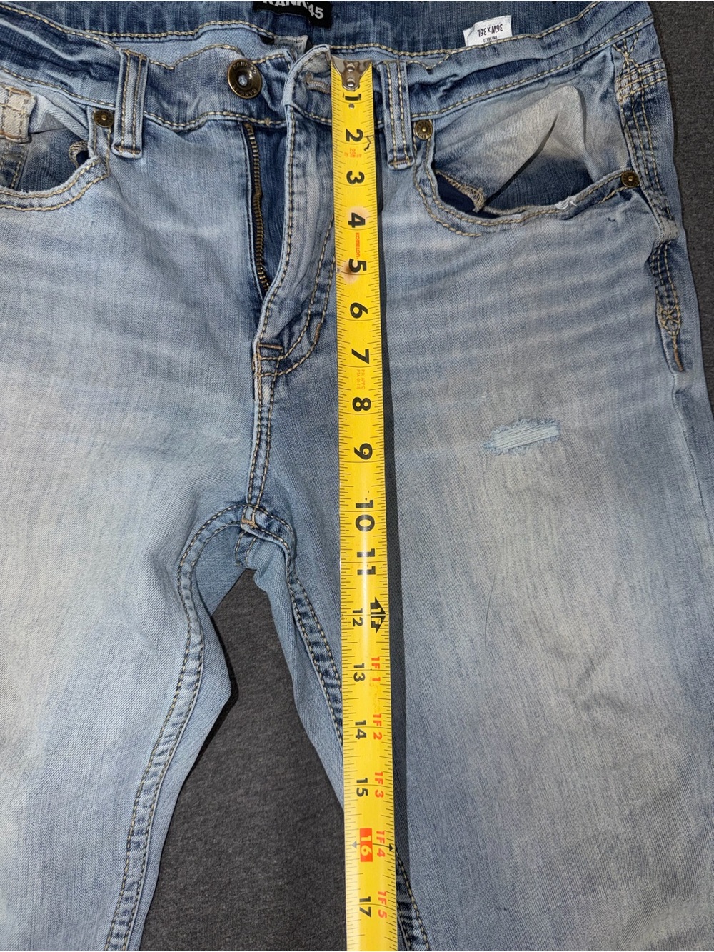 Mens Rank 45 Light Blue Men's Straight-Leg Jeans - Picture 6 of 7
